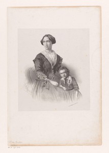 Portret van mevrouw Van Krieken met haar zoon
