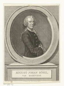 Portret van miniatuurschilder August Johan Rösel van Rosenhof