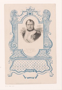 Portret van Napoleon Bonaparte in een cartouche