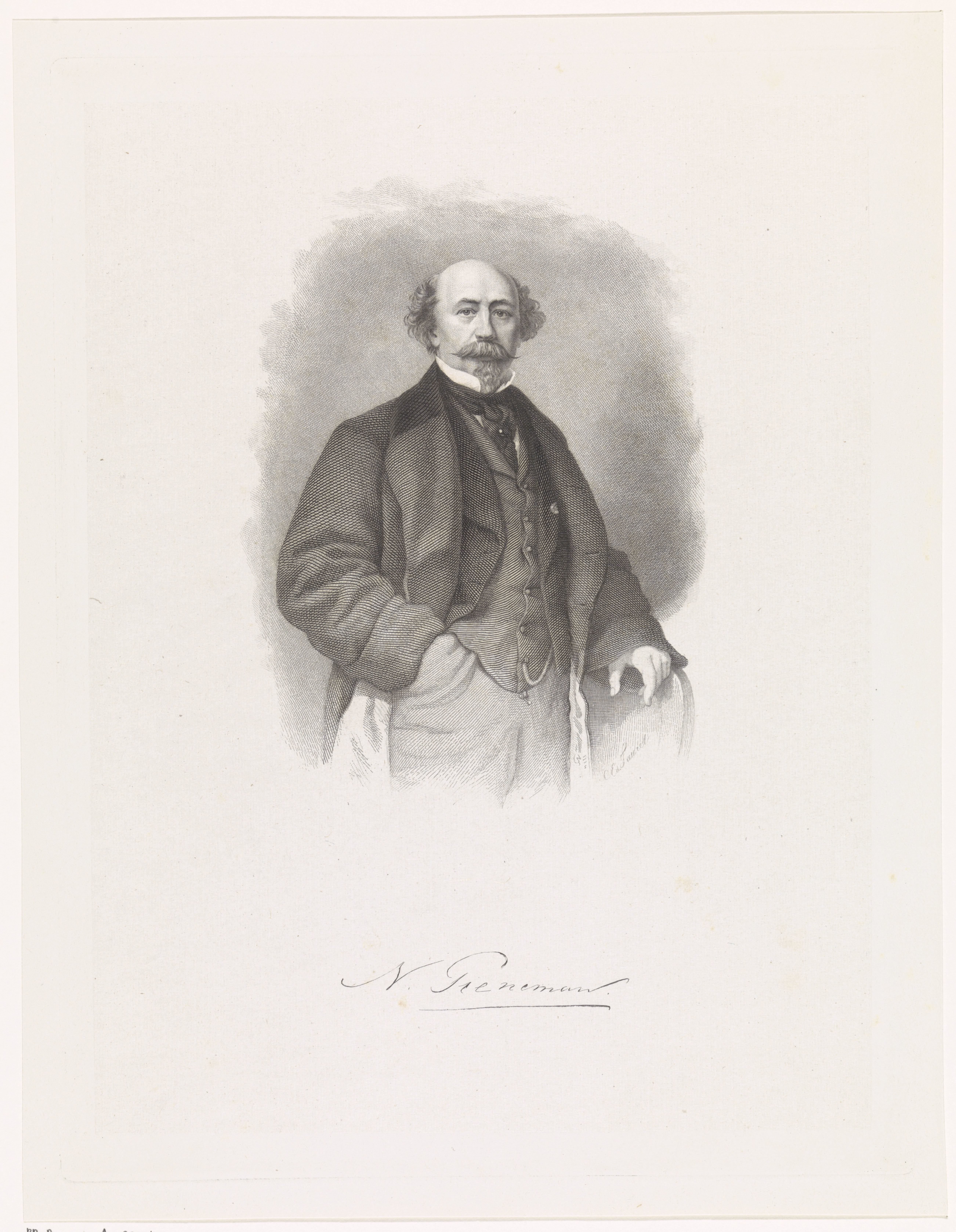 Portret van Nicolaas Pieneman by Edouard Taurel