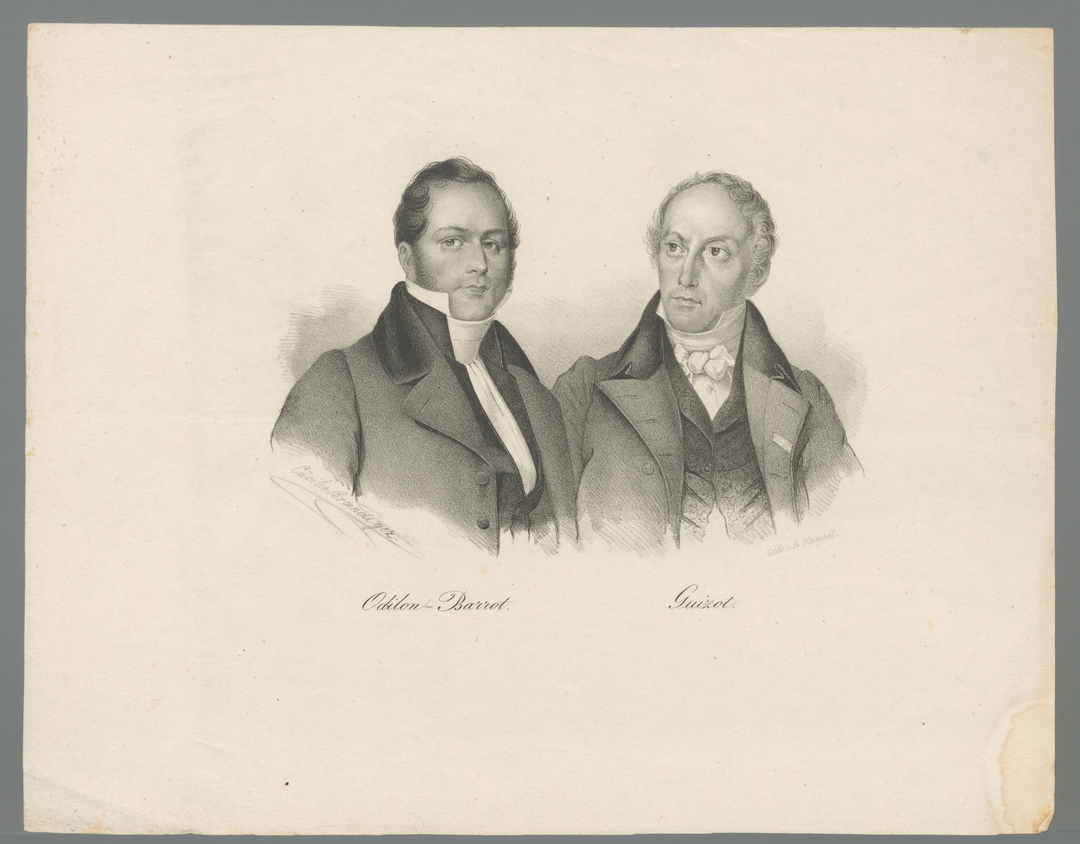 Portret van Odilon Barrot en François Guizot by Cäcilie Brandt