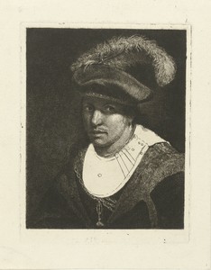 Portret van onbekende man met gepluimde baret