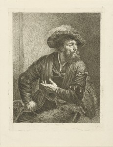 Portret van onbekende man met gevederde baret