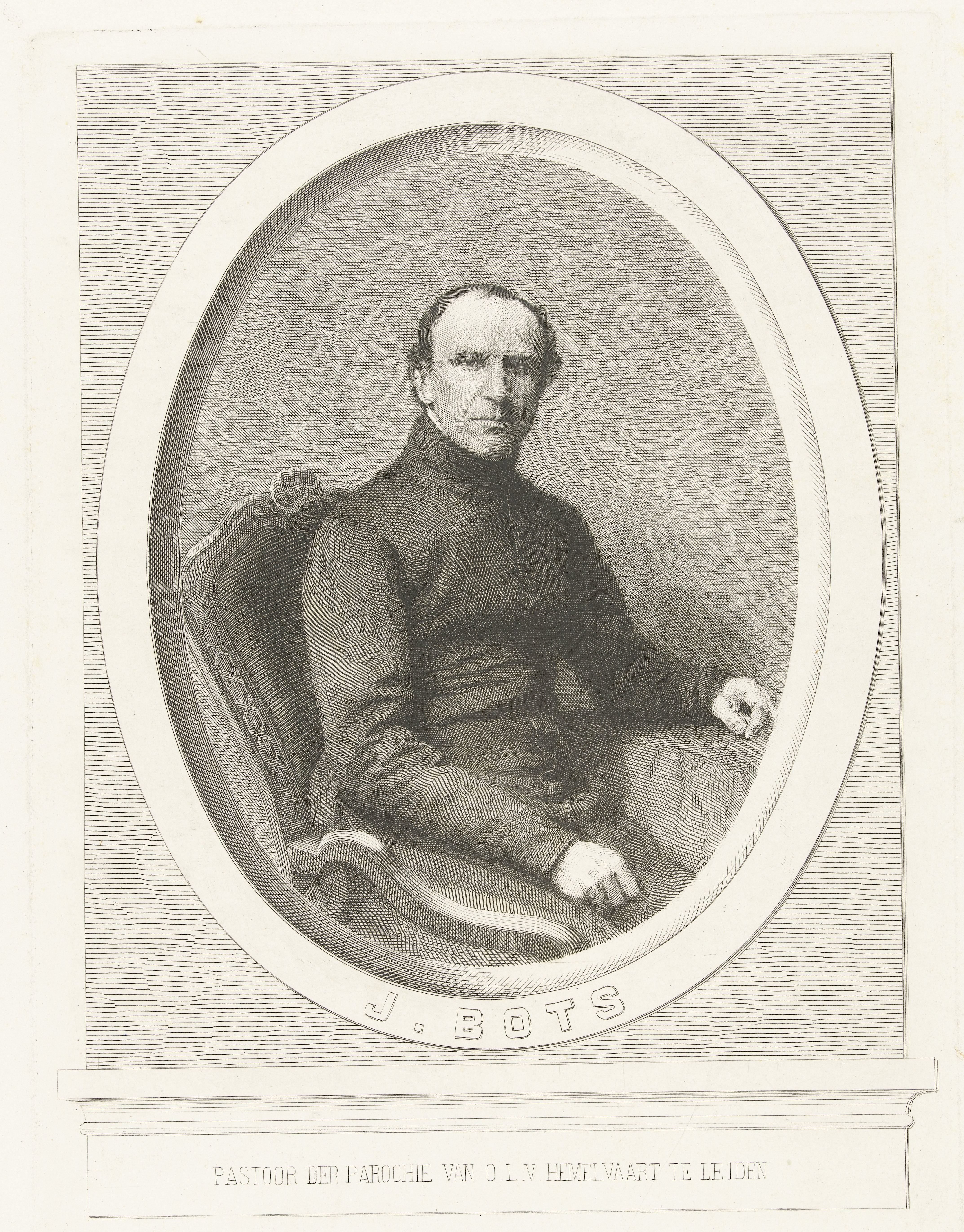 Portret van Pastoor J. Bots by Petrus Johannes Arendzen