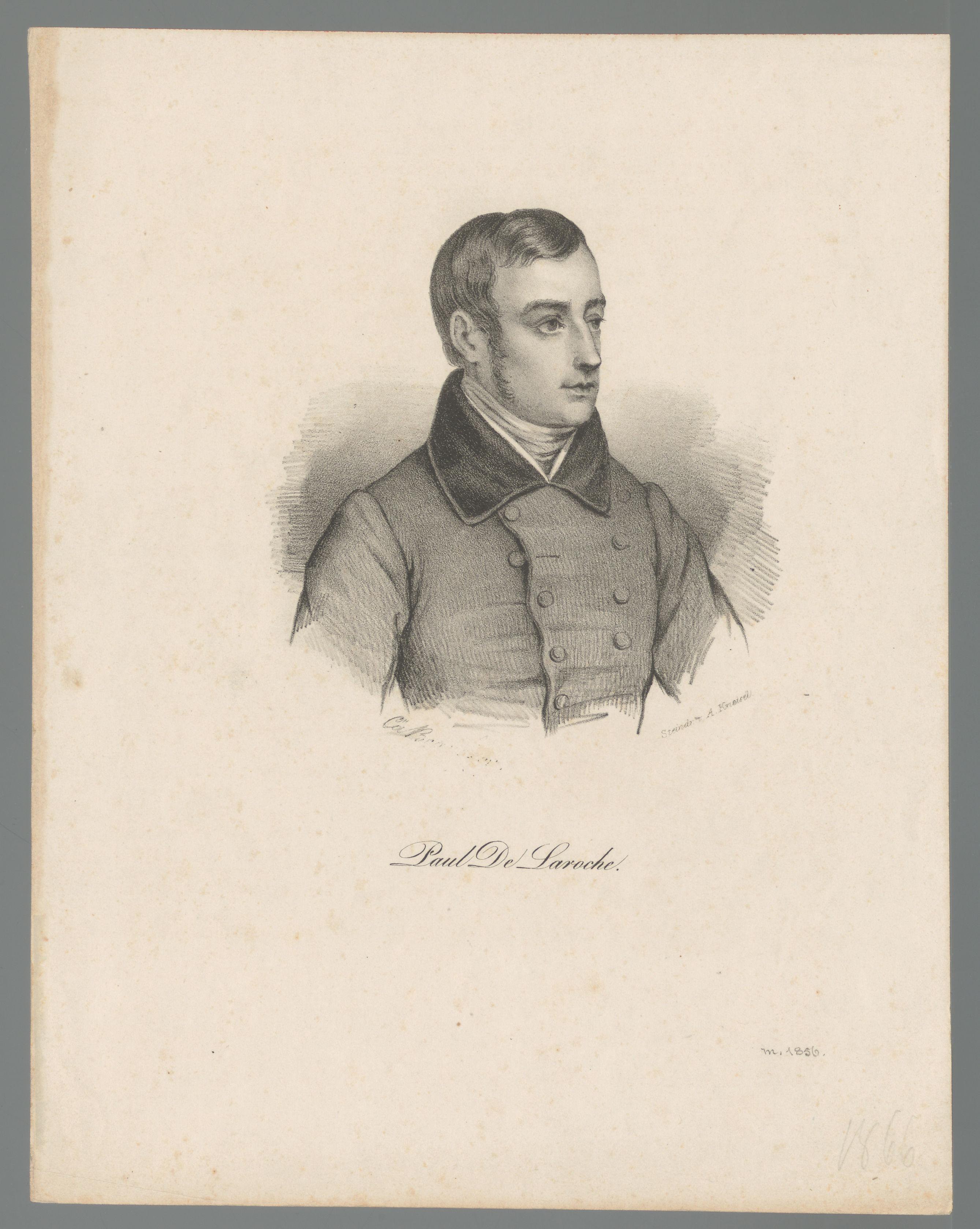 Portret van Paul Delaroche by Cäcilie Brandt