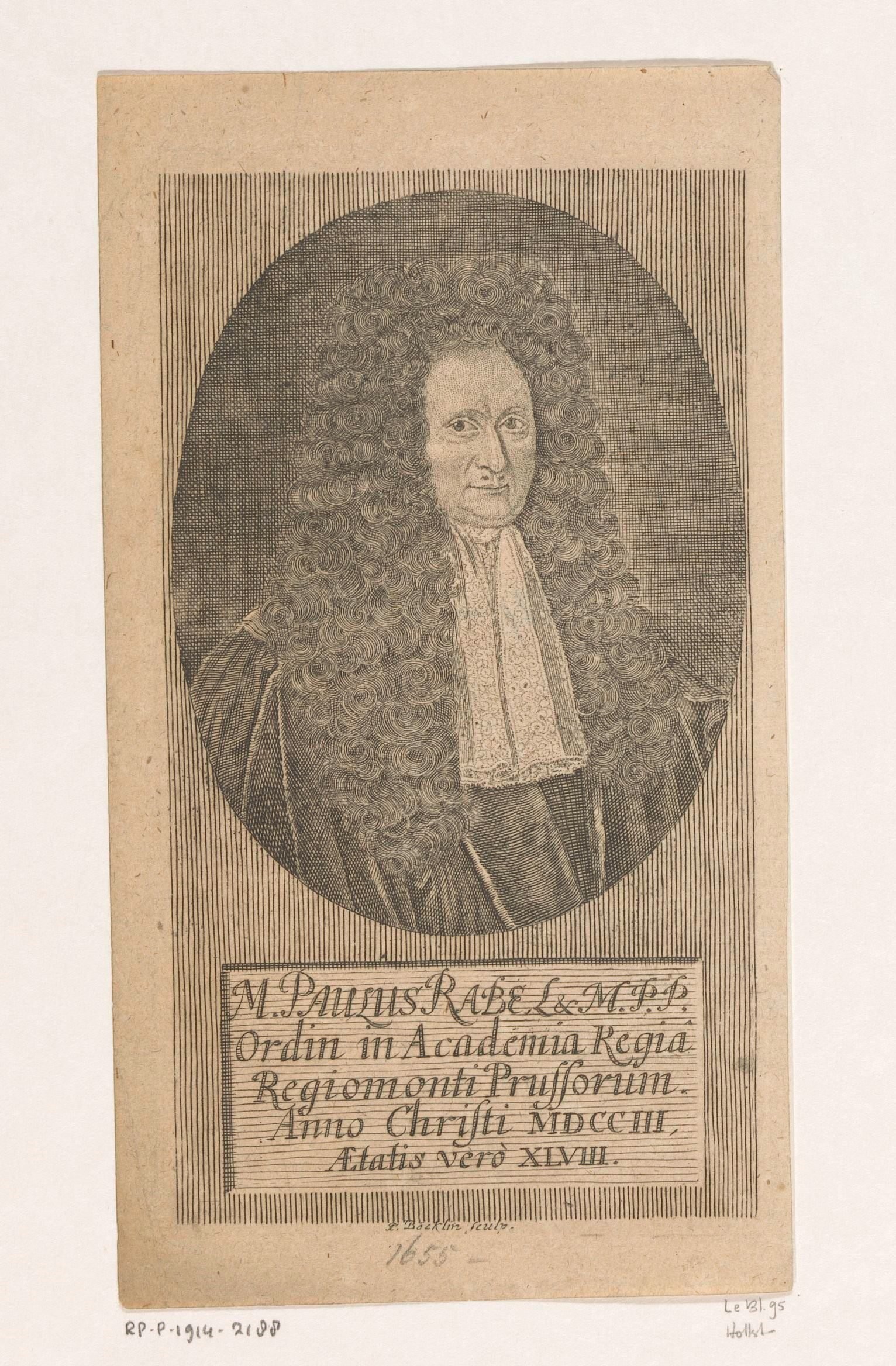 Portret van Paul Rabe by Johann Christoph Boecklin