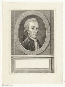 Portret van Paulus Gevers in ovale omlijsting