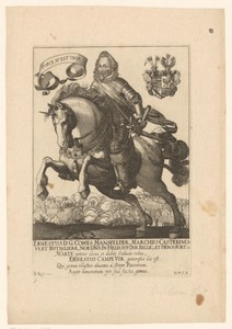 Portret van Peter Ernst II van Mansfeld te paard