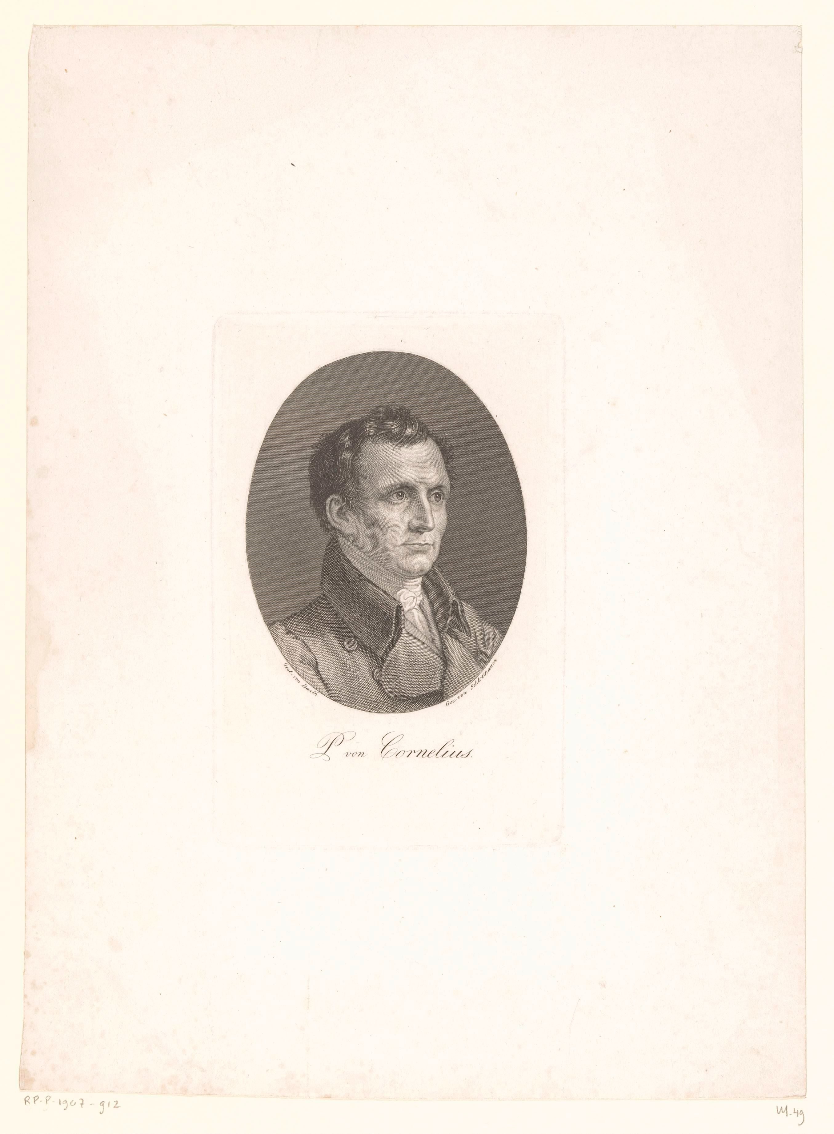 Portret van Peter von Cornelius by Karl Barth