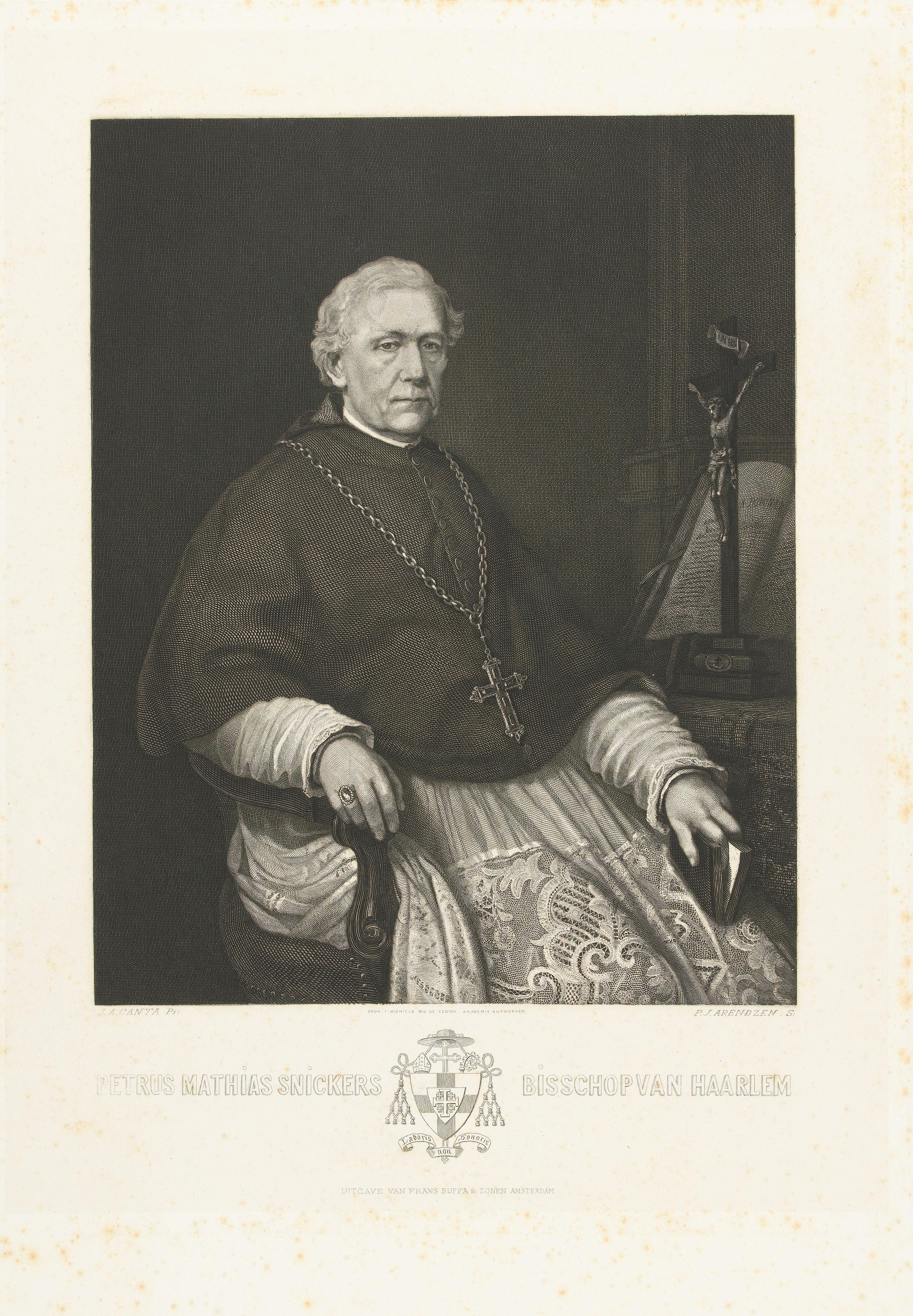 Portret van Petrus Mathias Snickers, bisschop van Haarlem by Petrus Johannes Arendzen