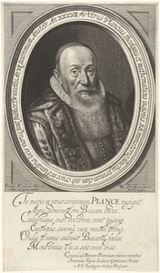 Portret van Petrus Plancius op 70-jarige leeftijd