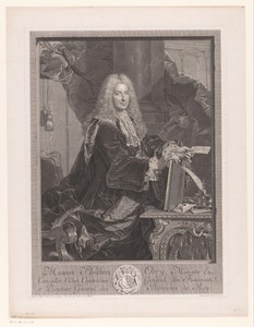 Portret van Philbert Orry met een brief voor de koning in zijn hand