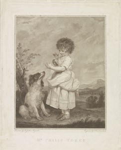 Portret van Philip Yorke met hond en vogel