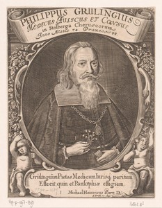 Portret van Philipp Gerhard Grueling op 74-jarige leeftijd