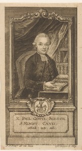 Portret van Philipp Gottlieb Seeger op 23-jarige leeftijd