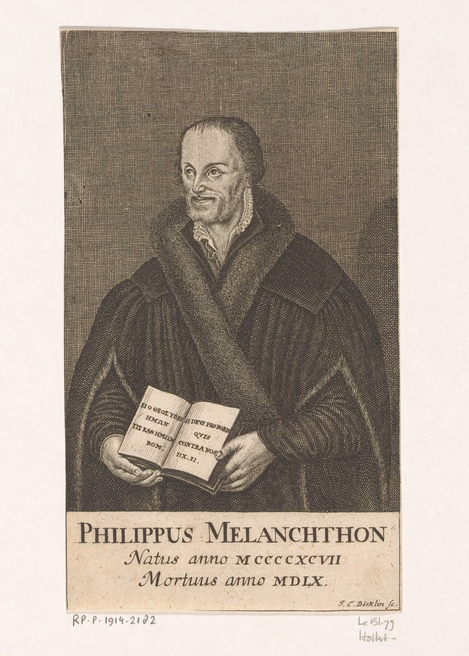Portret van Philipp Melanchthon by Johann Christoph Boecklin