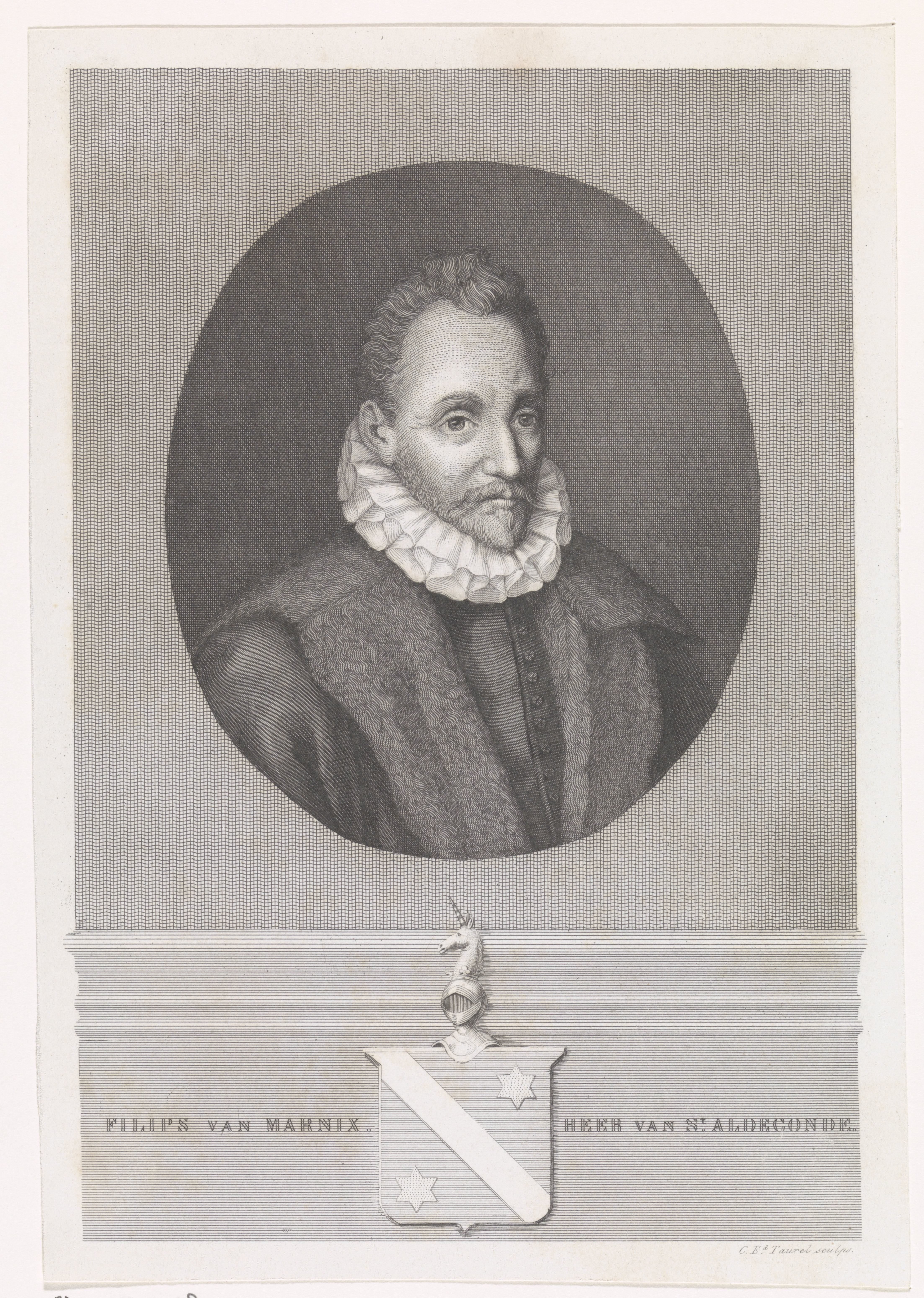 Portret van Philips van Marnix, heer van Sint-Aldegonde by Edouard Taurel