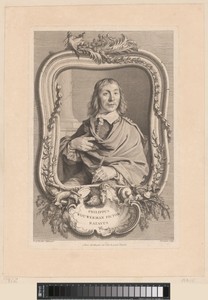 Portret van Philips Wouwerman in versierde lijst