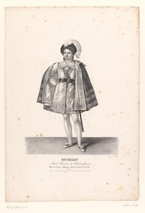 Portret van Pierre Michelot als Comte Almaviva in de komedie Le Barbier de Séville