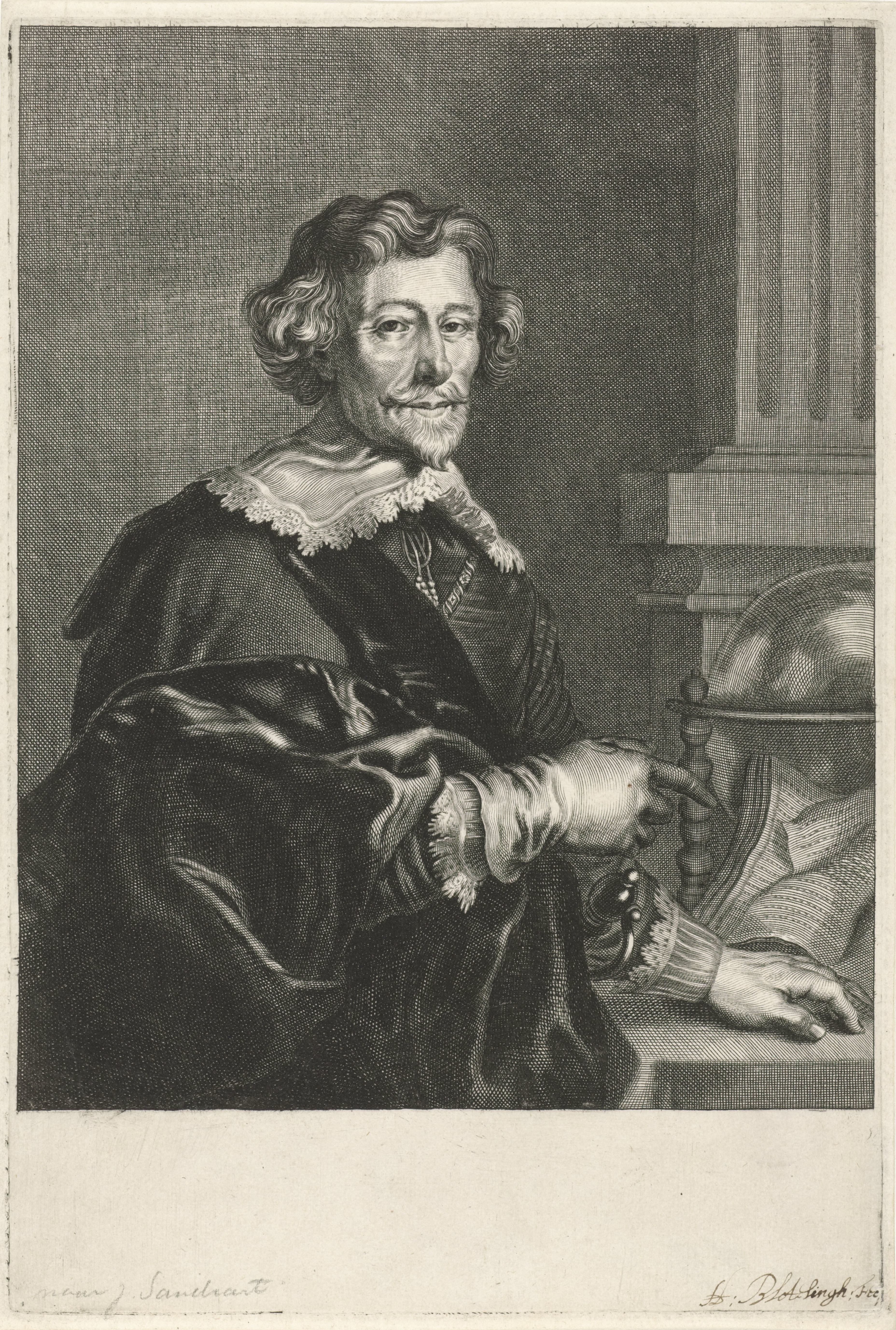 Portret van Pieter Corneliszoon Hooft by Abraham Bloteling