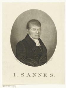 Portret van predikant Isaäk Sannes
