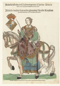 Portret van prinses Johanna van Habsburg te paard