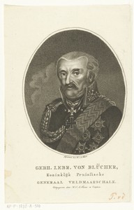 Portret van Pruisische generaal Gebhard Leberecht von Blücher vorst van Wahlstatt