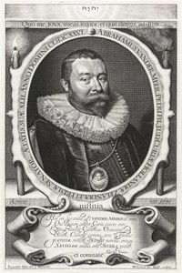 Portret van raadsheer Abraham van der Meer op 42-jarige leeftijd met portret miniatuur van zijn vrouw Maria van den Corput op 23-jarige leeftijd