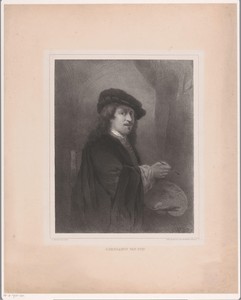 Portret van Rembrandt voor zijn schildersezel