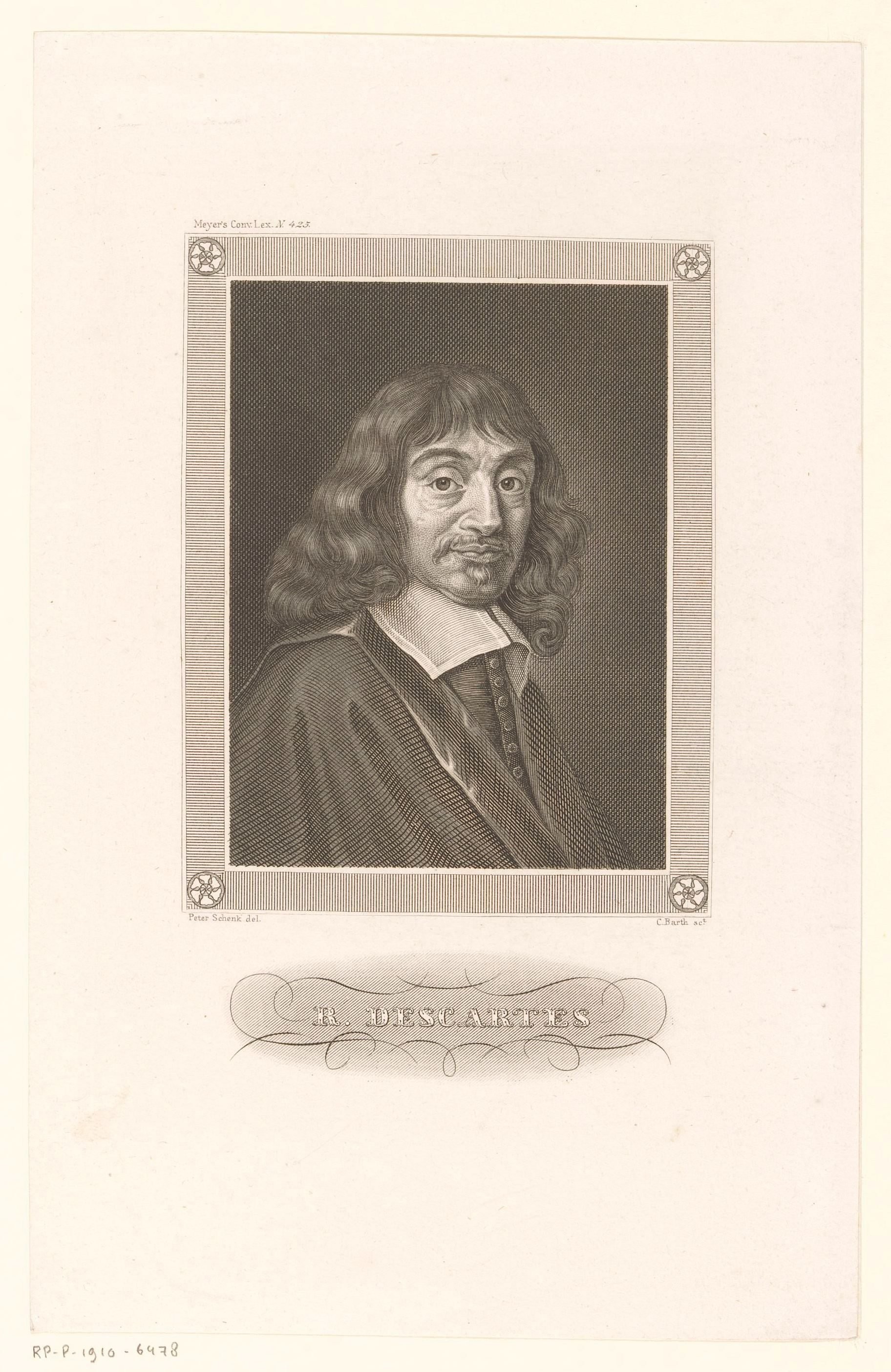 Portret van René Descartes by Karl Barth