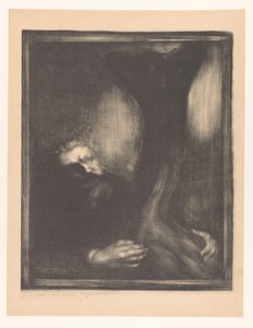 Portret van Rodin met een sculptuur