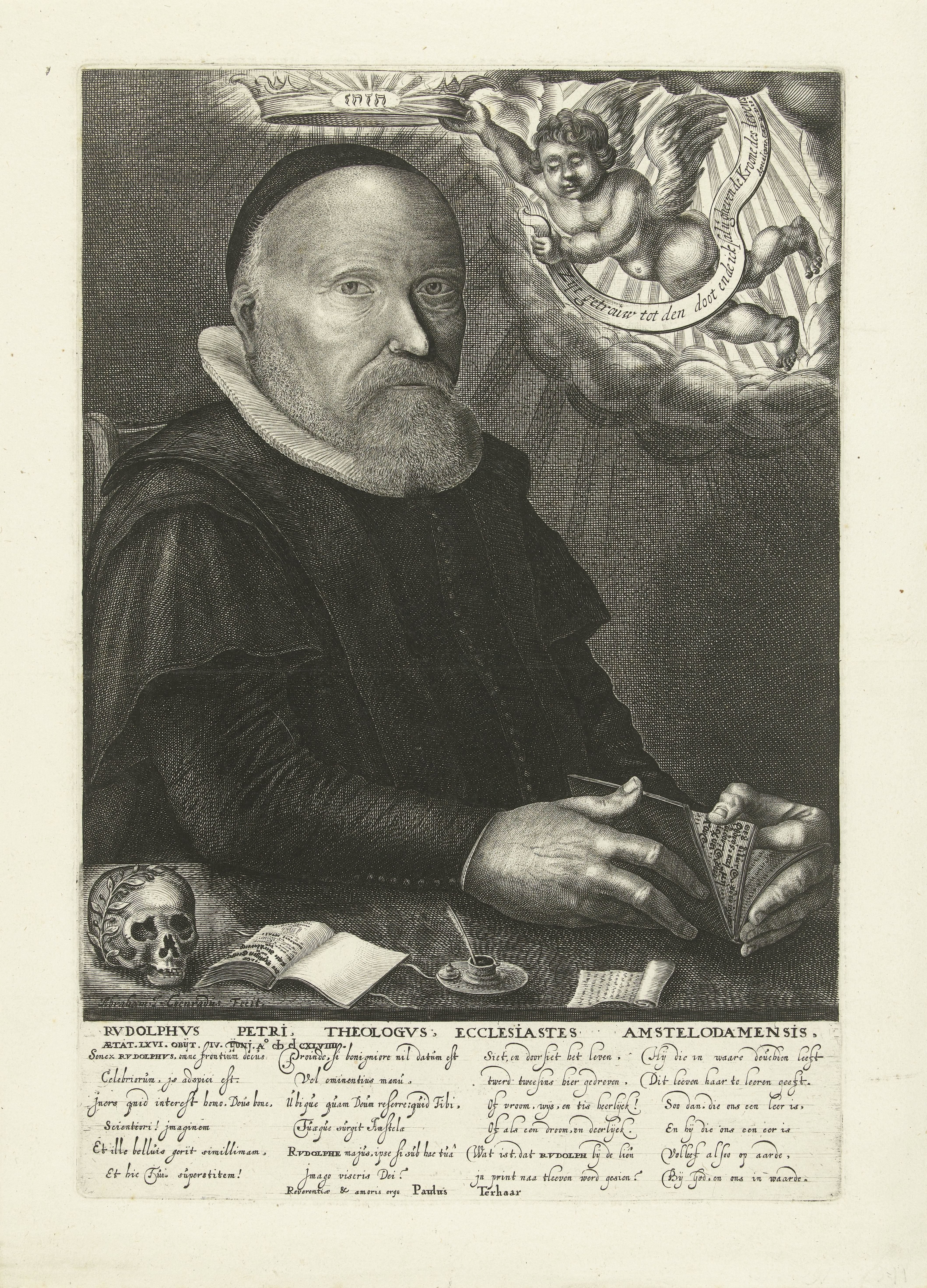 Portret van Rudolphus Petri by Abraham J. Conradus