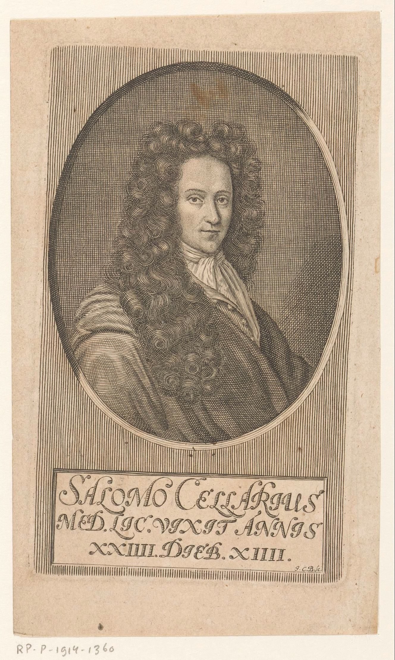 Portret van Salomo Cellarius by Johann Christoph Boecklin