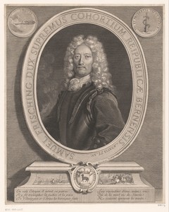 Portret van Samuel Frisching II op 75-jarige leeftijd
