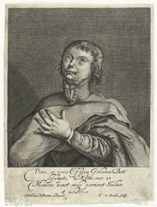 Portret van schrijver John Bate op 23-jarige leeftijd
