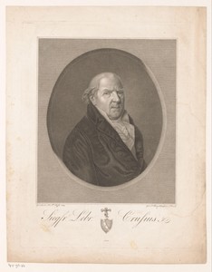 Portret van Siegfried Lebrecht Crusius op 71-jarige leeftijd