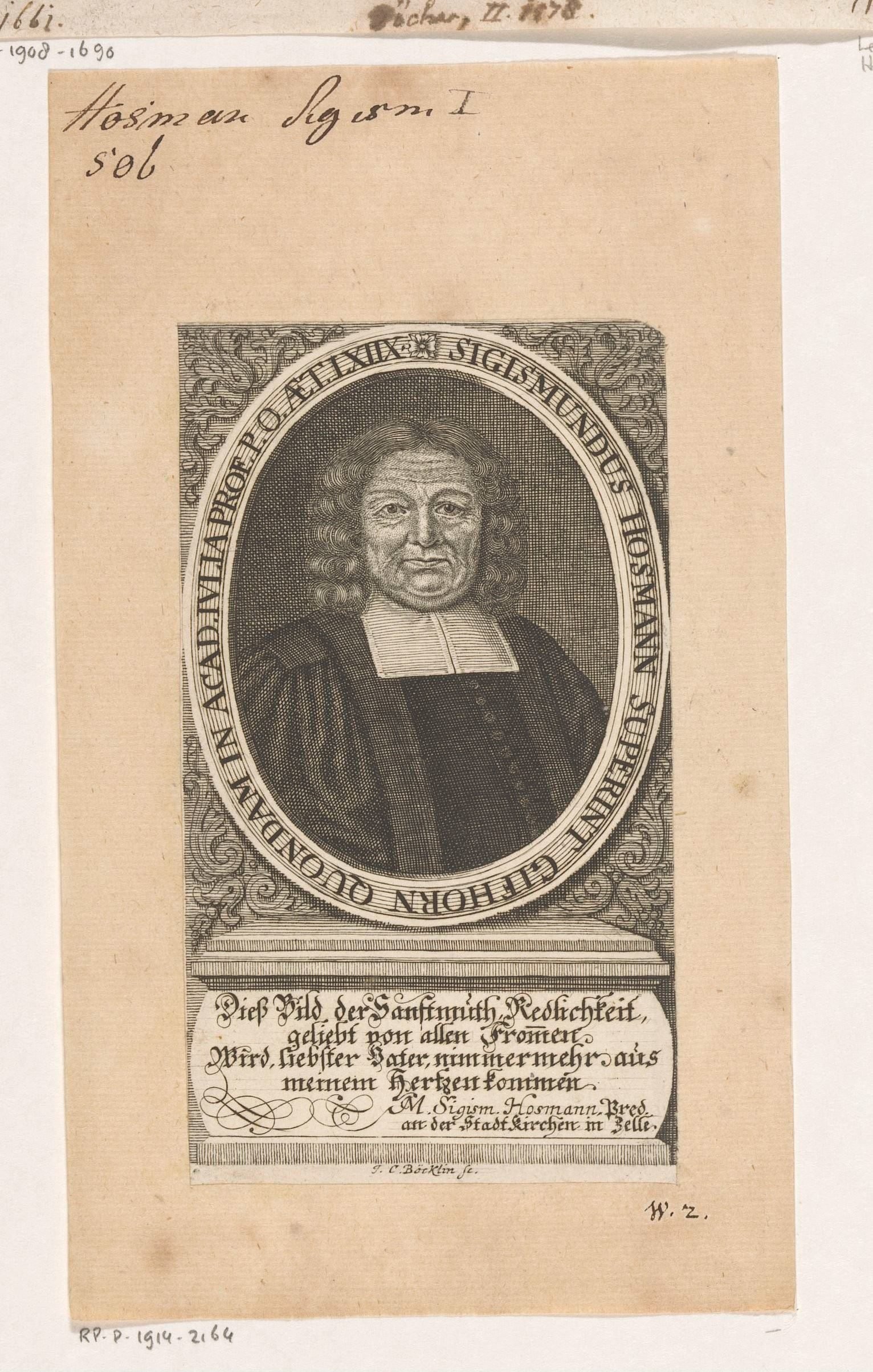 Portret van Sigismund I Hosemann by Johann Christoph Boecklin