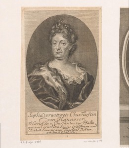 Portret van Sophia van Hannover, hertogin van Brunswijk-Luneburg