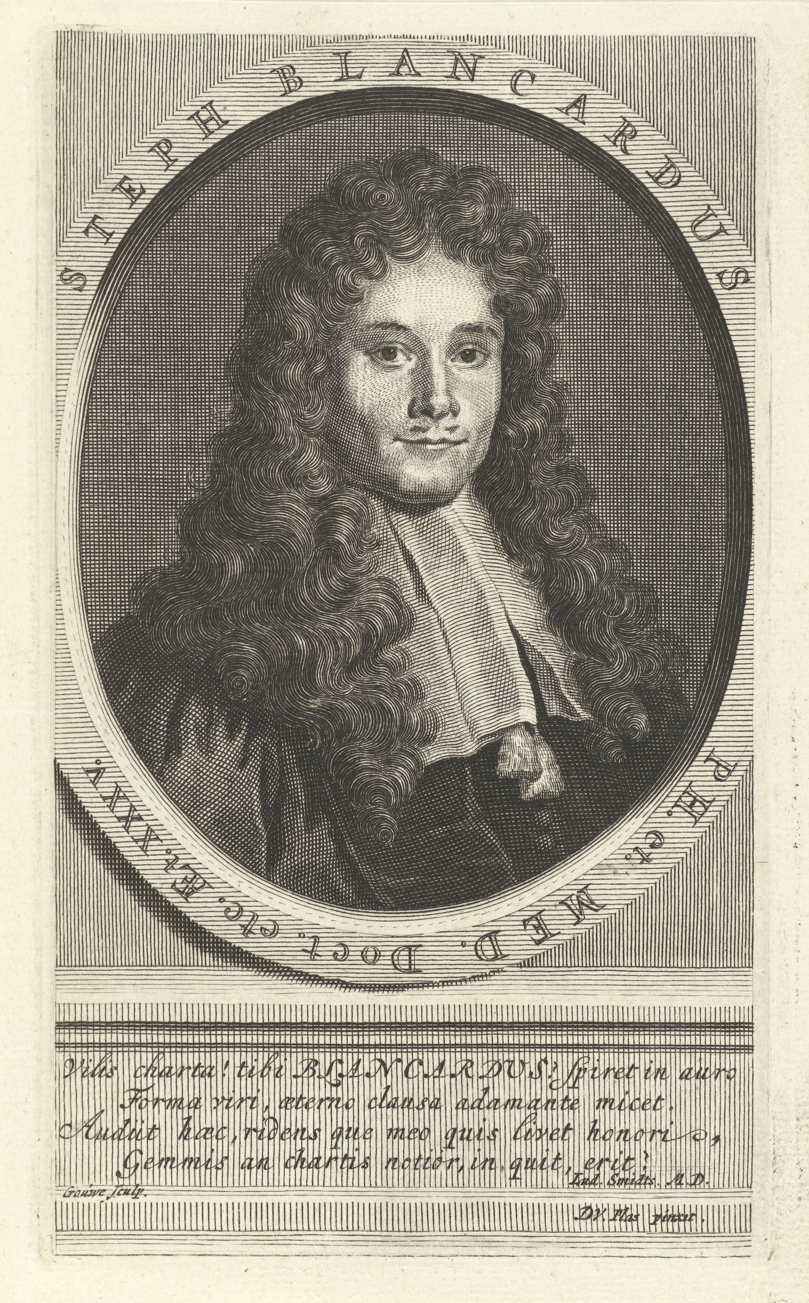 Portret van Steven Blankaart by Gilliam van der Gouwen