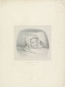 Portret van Susanna Sophia op haar doodsbed