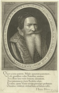 Portret van theoloog Johannes Fontanus op 71-jarige leeftijd