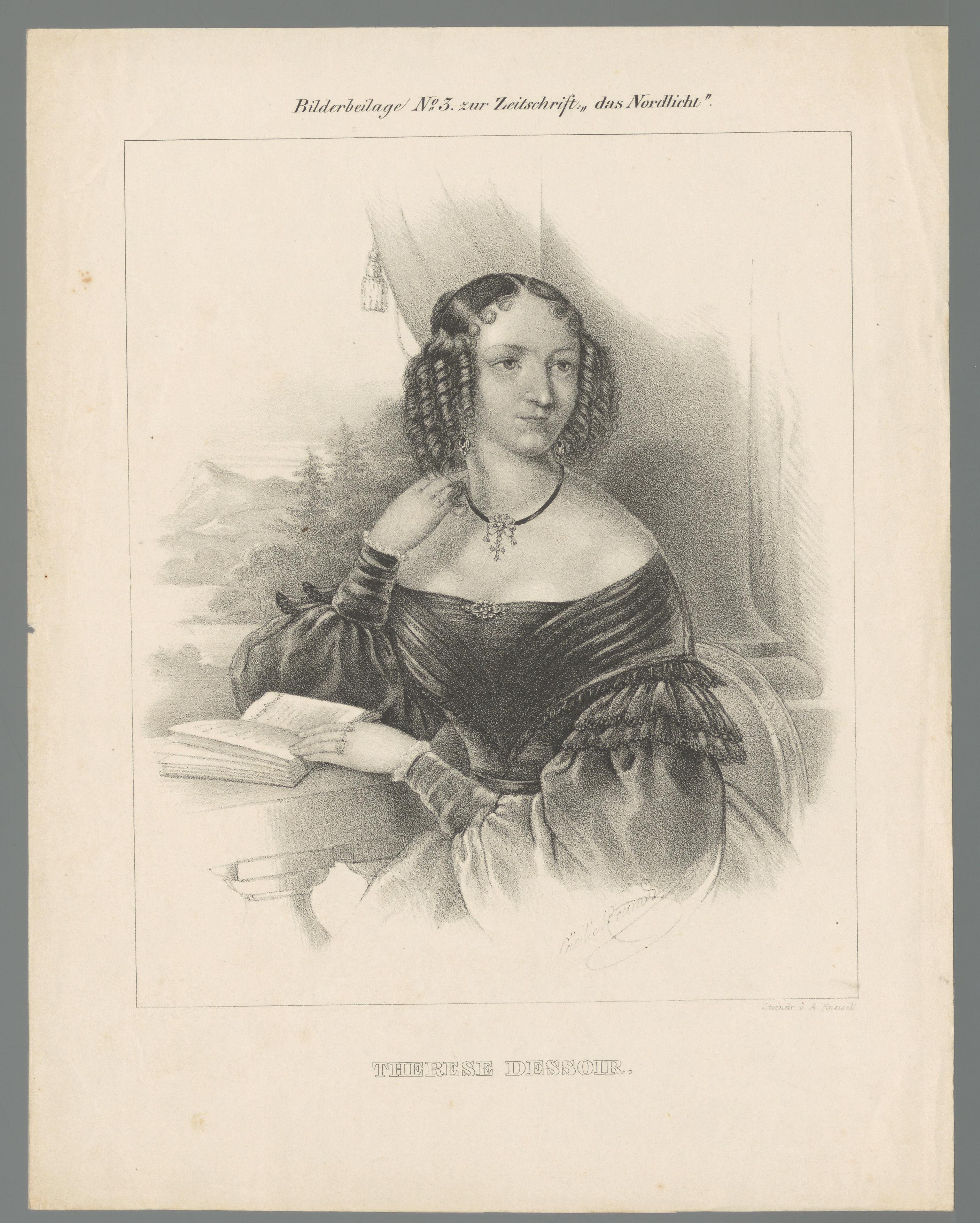Portret van Therese Dessoir by Cäcilie Brandt