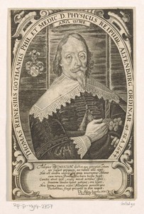 Portret van Thomas Reinesius op 56-jarige leeftijd