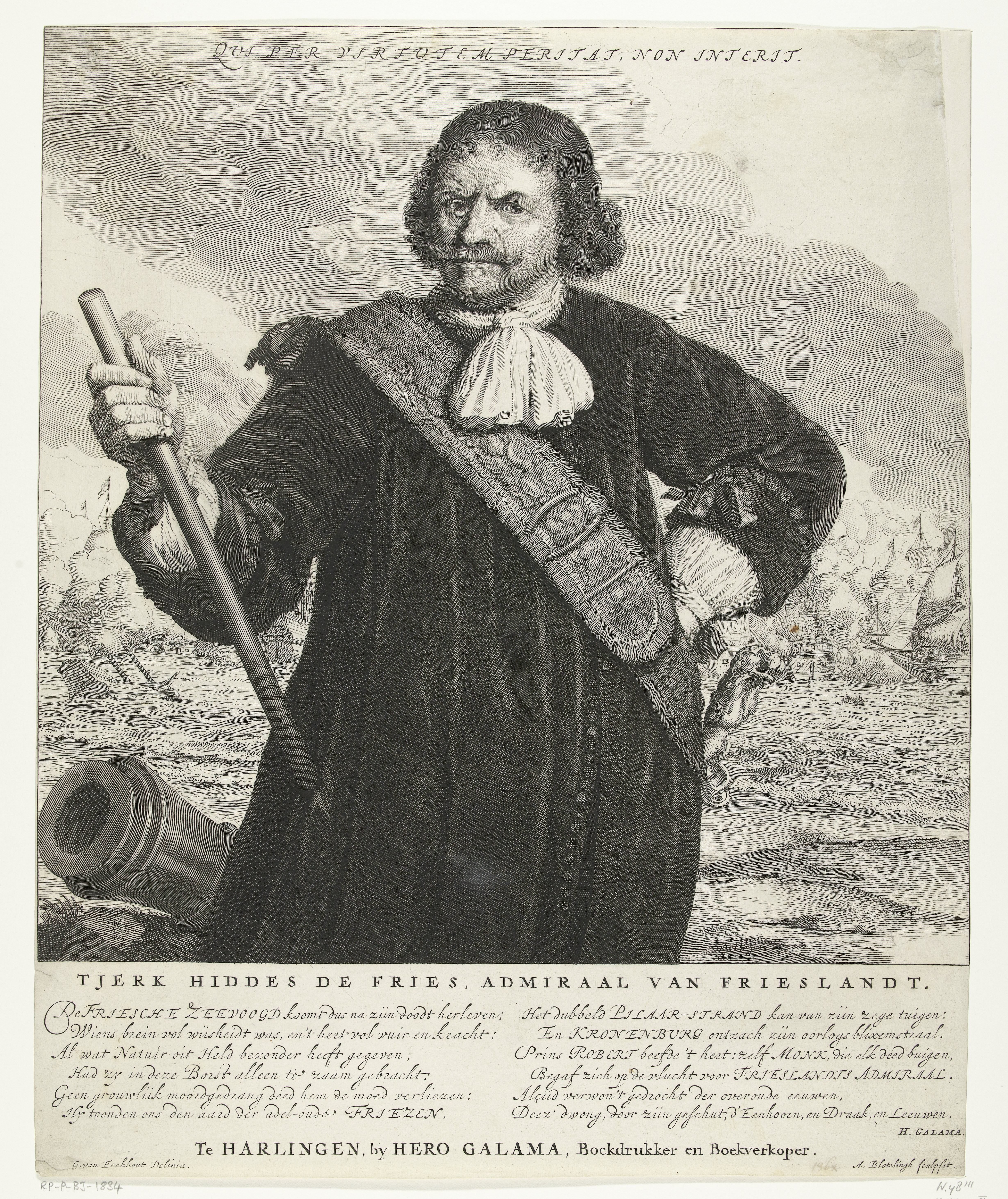 Portret van Tjerk Hiddes de Vries by Abraham Bloteling