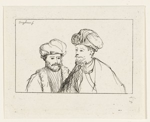 Portret van twee mannen met tulband