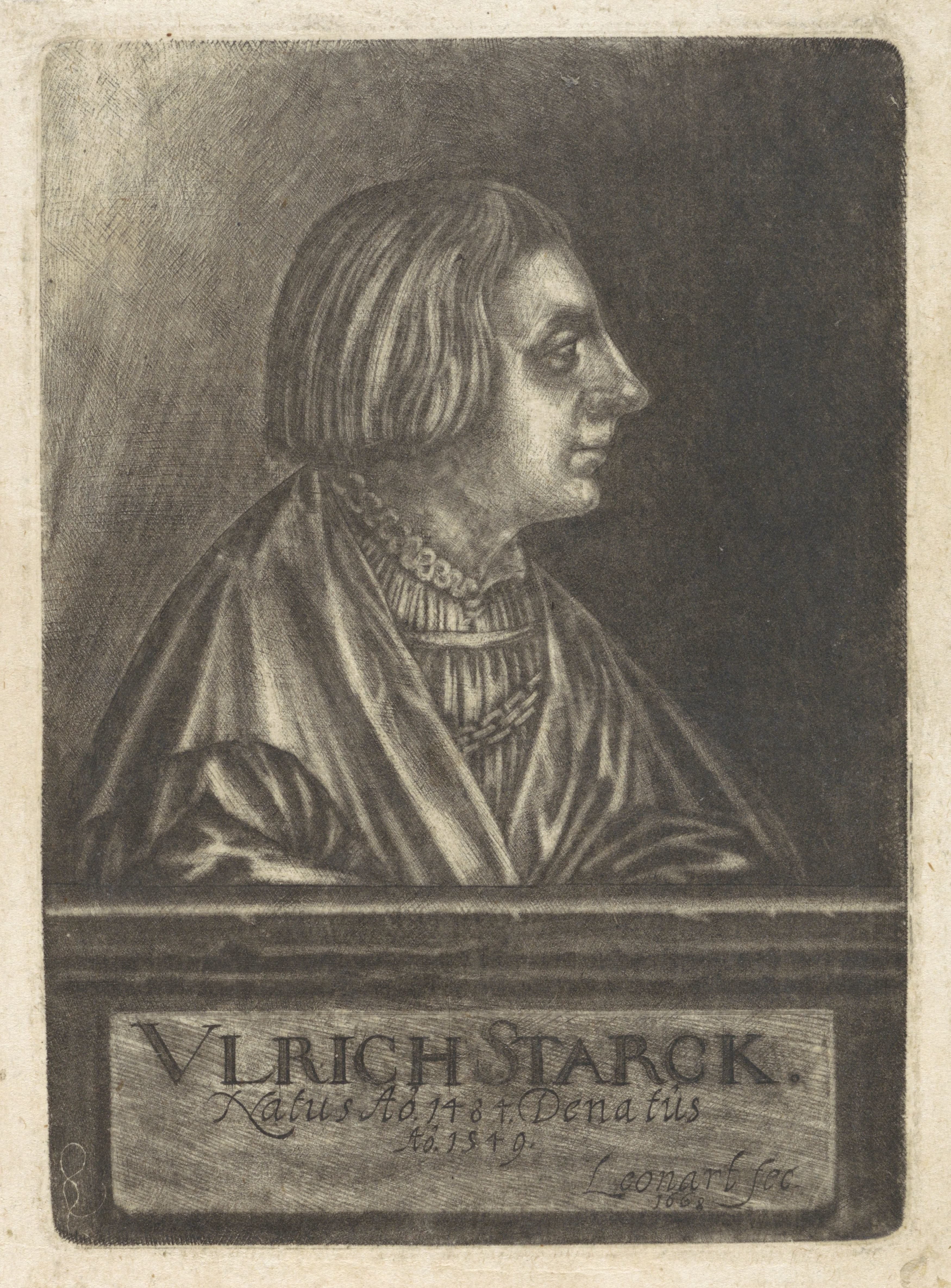Portret van Ulrich Starck by Johann Friedrich Leonard
