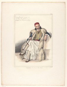 Portret van Vasileios Goudas zittend met een pijp in zijn hand