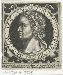 Portret van Vespasianus op medaillon