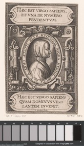 Portret van Virginia Nigra op 47-jarige leeftijd als wijze maagd