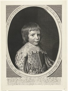 Portret van Willem II, prins van Oranje-Nassau op negenjarige leeftijd